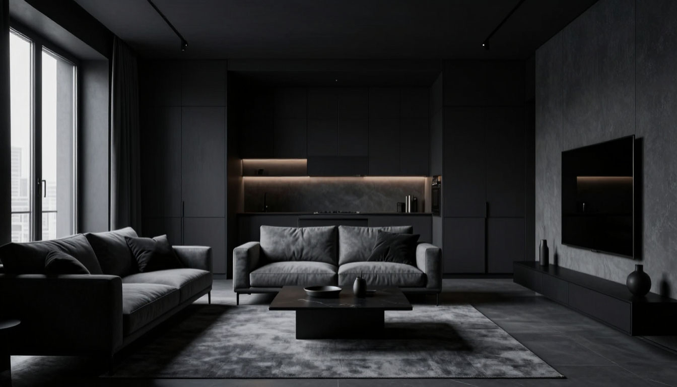 темный интерьер